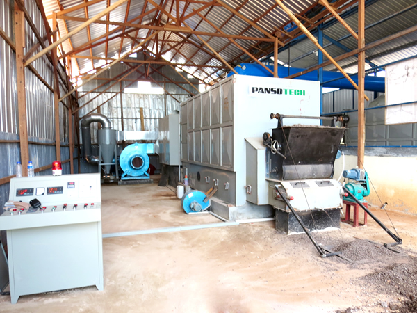 燃棕櫚殼燃煤熱風(fēng)爐（印尼橡膠烘干用）